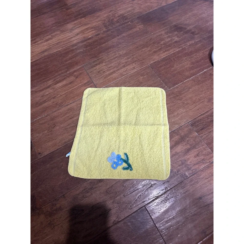 Cannon Yellow Embroidered Floral Bath Towel Set Vintage‎ Home Decor
